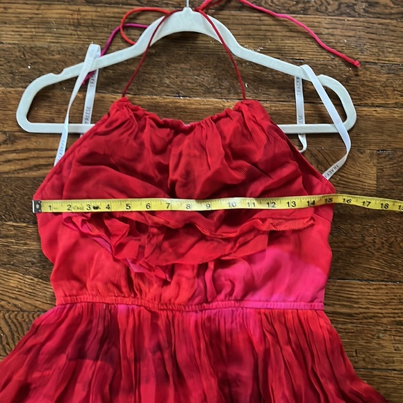 TRACY REESE Anthropologie Cascade Halter Dress Red Ombré - Picture 13 of 13